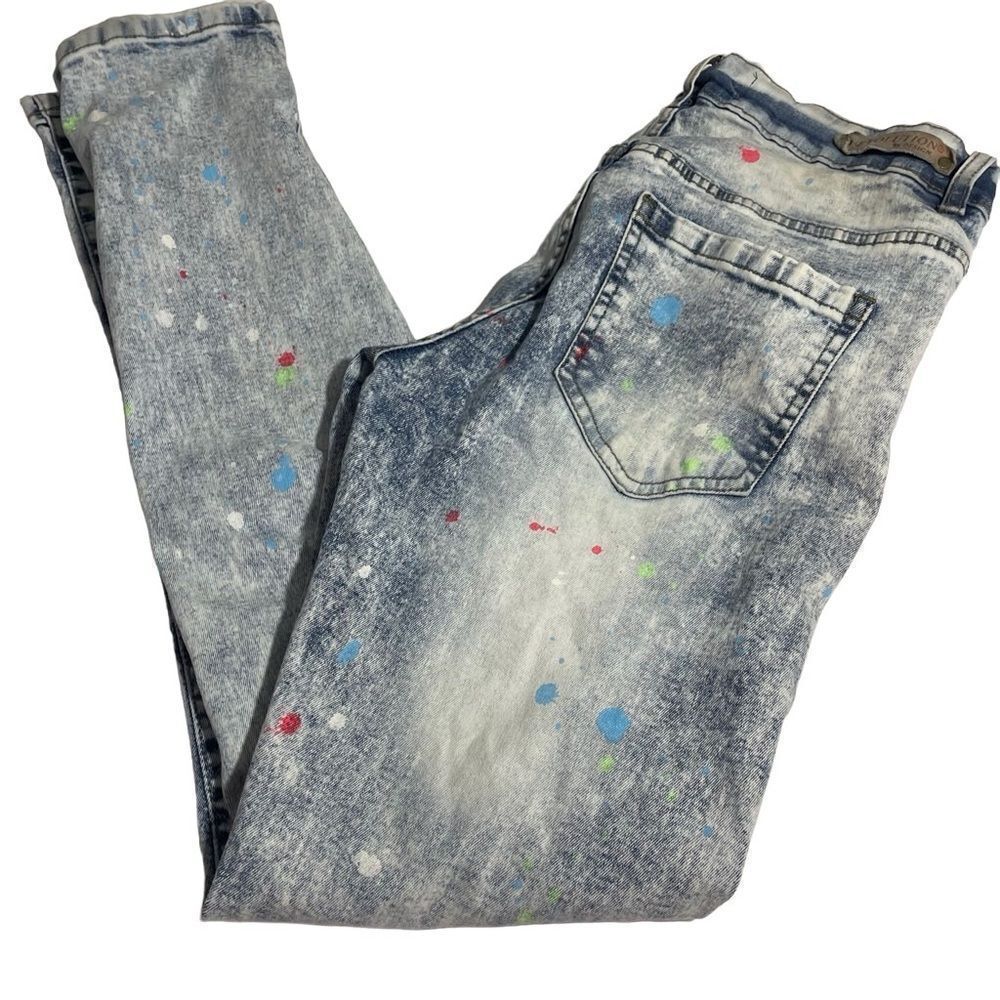 Evolution In Design Artist Paint Distressed Patch Jeans Size 32